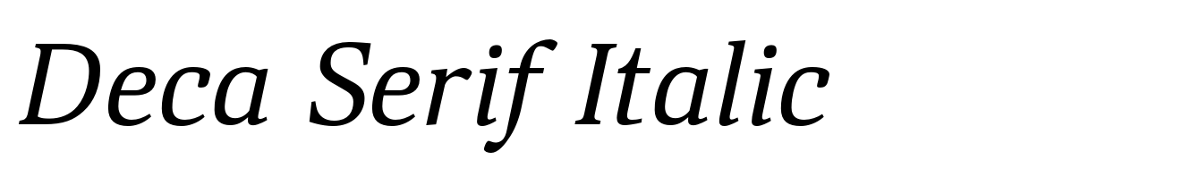Deca Serif Italic